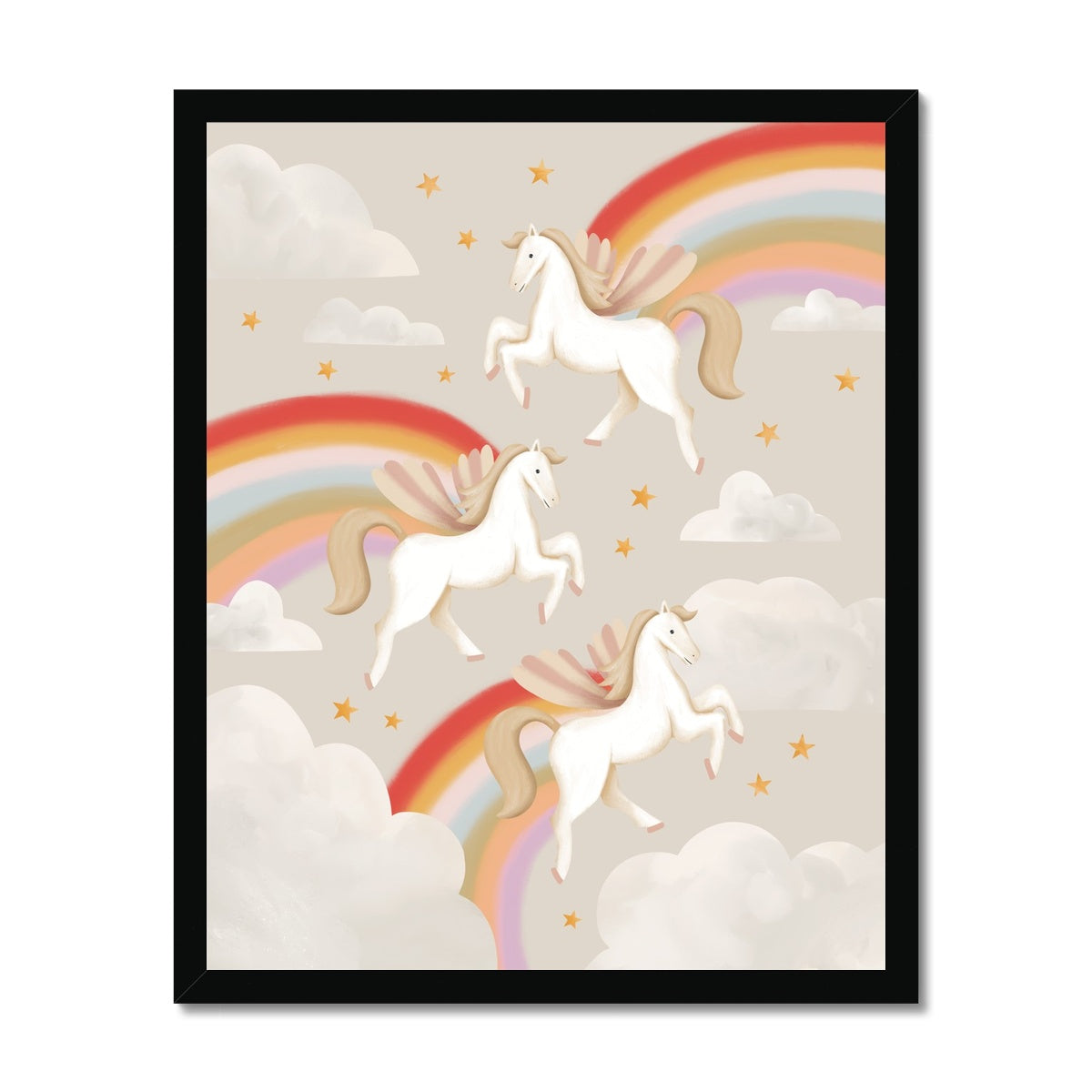 Pegasus in stone / Framed Print