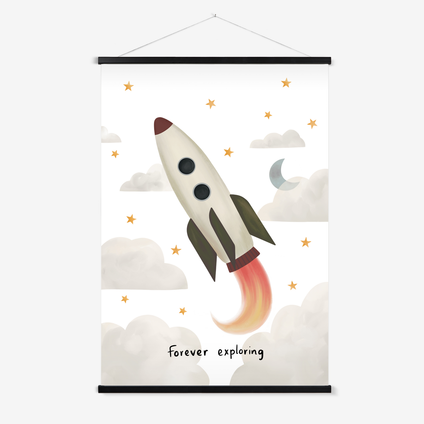 Forever Exploring in white / Print with Hanger
