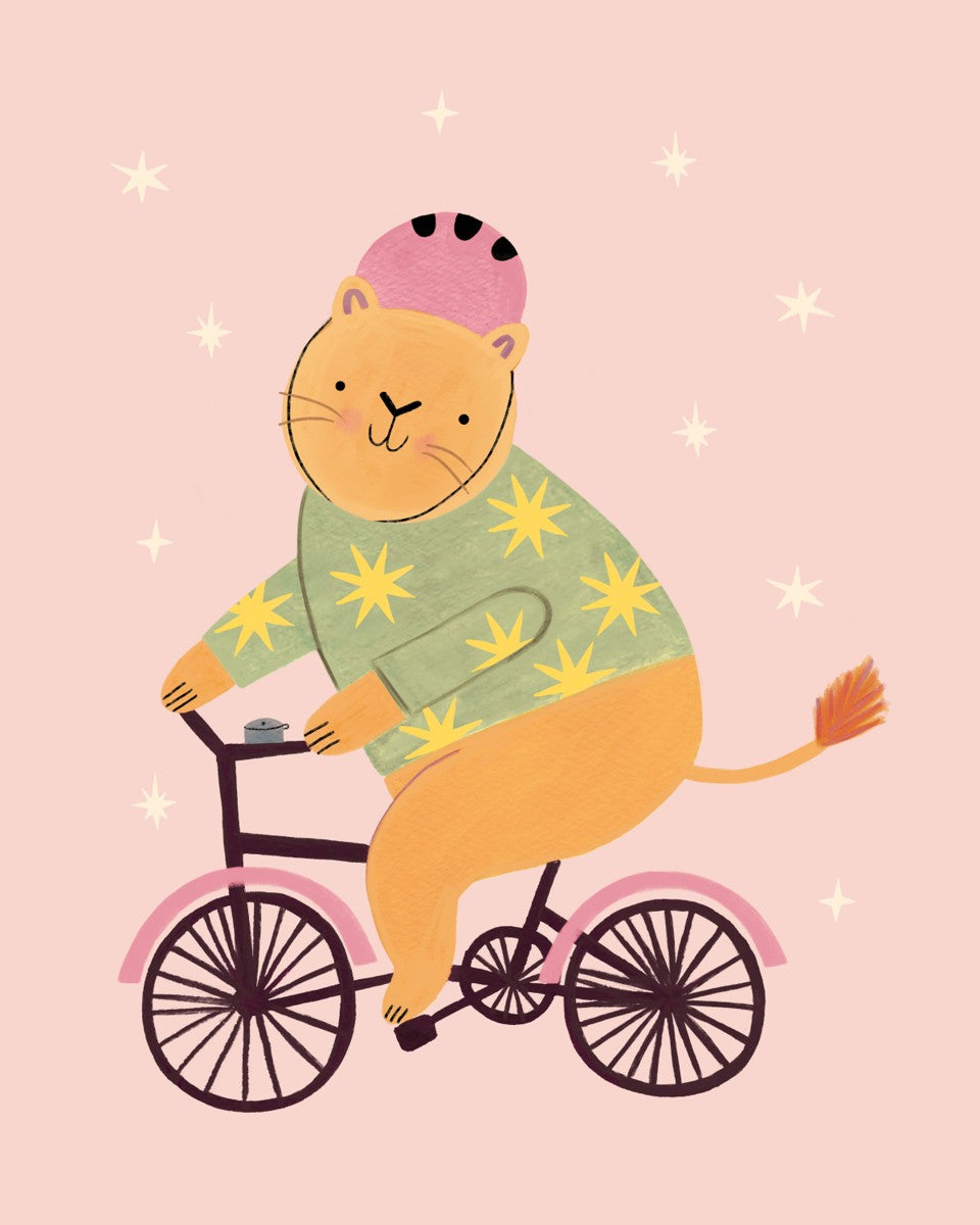 Cycling Lion in pink