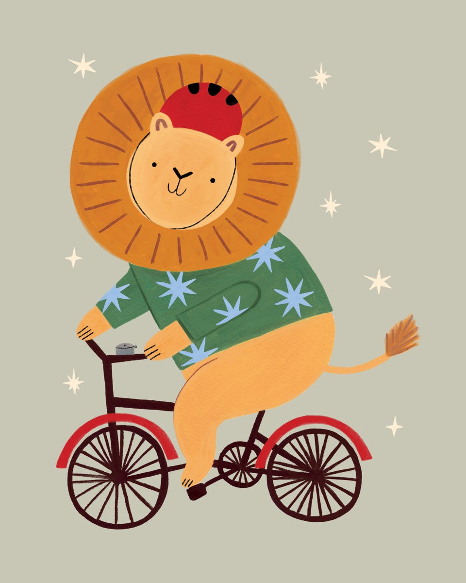 Cycling Lion in sage