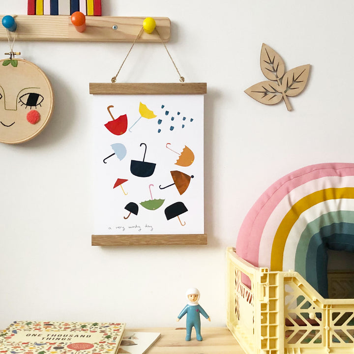 A Very Windy Day / Print with Hanger