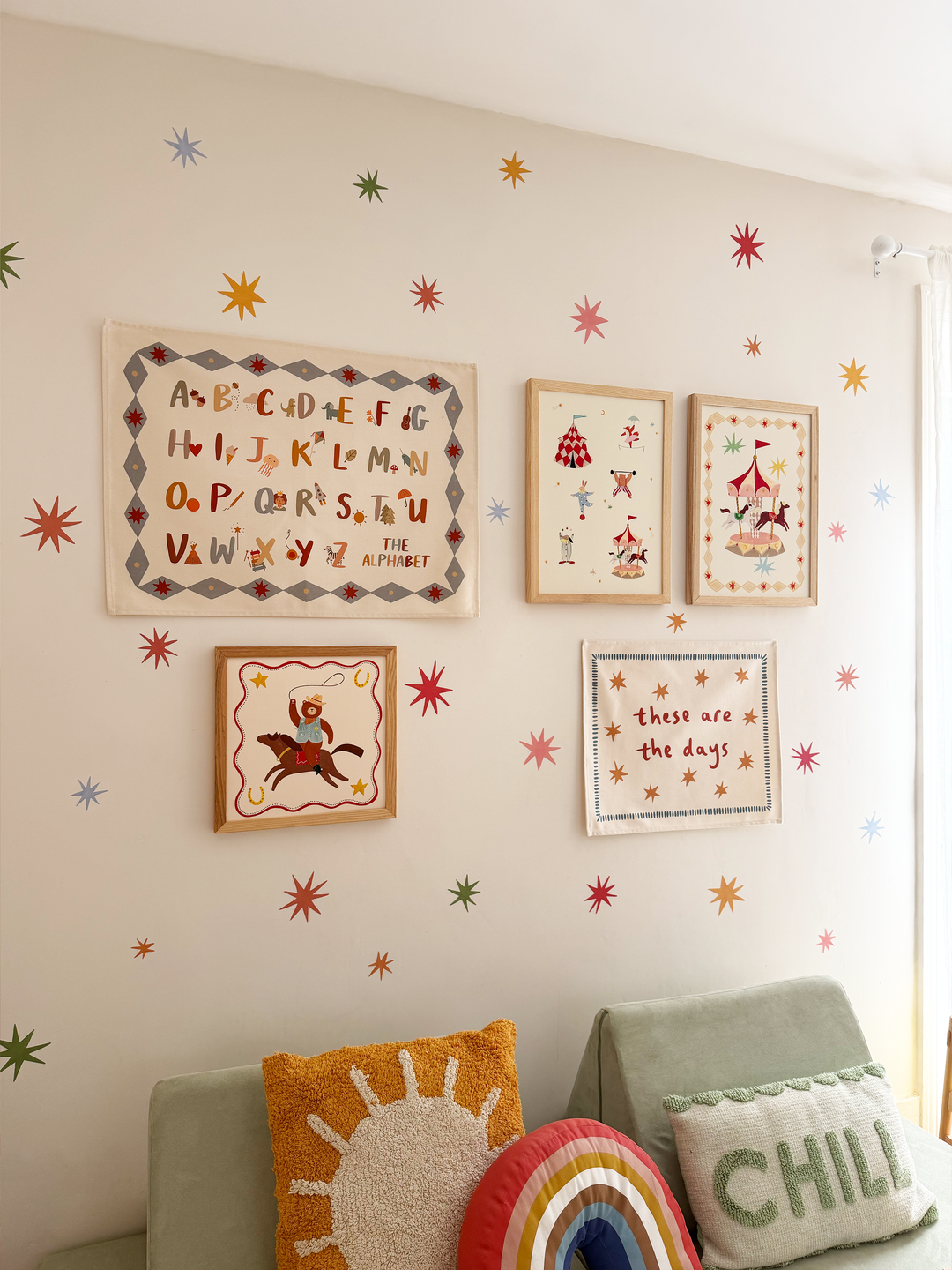 Alphabet Wall Hanging with Blue Border (Small)
