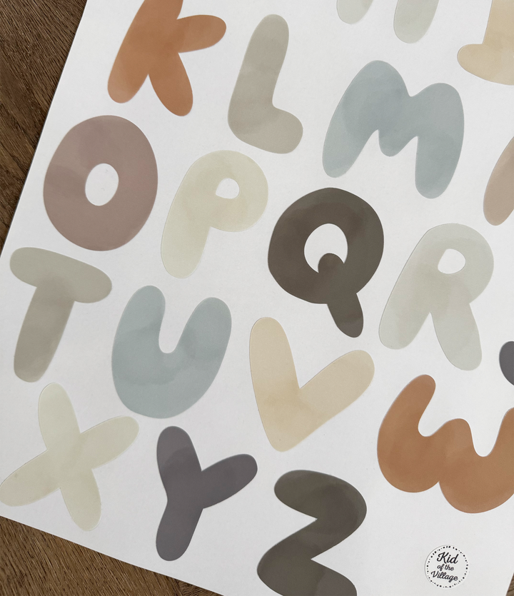 Alphabet in Stone & Sea / Fabric Wall Stickers