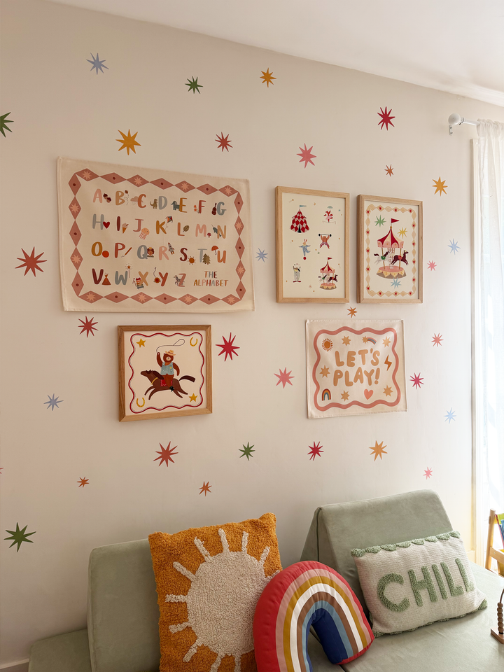 Alphabet Wall Hanging with Pink Border (Small)