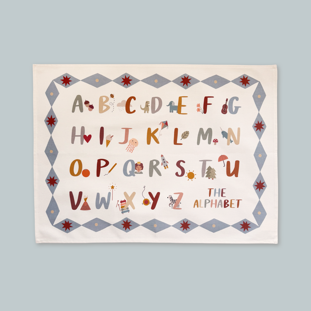Alphabet Wall Hanging with Blue Border (Small)