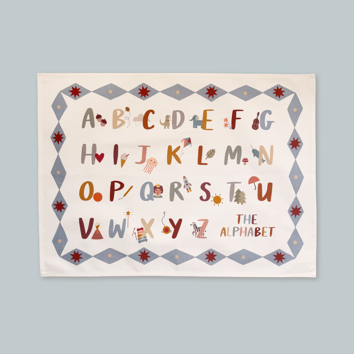Alphabet Wall Hanging with Blue Border (Small)