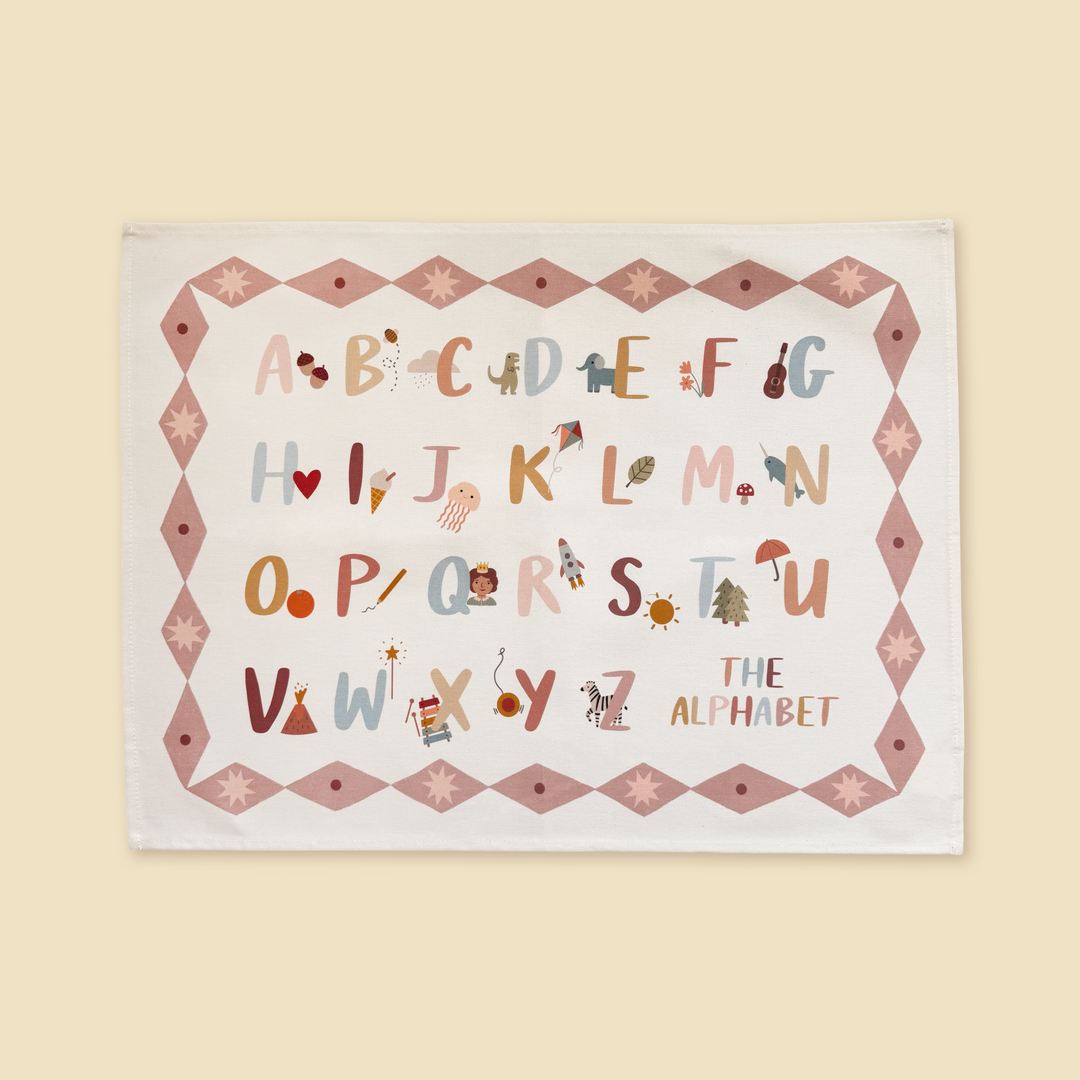 Alphabet Wall Hanging with Pink Border (Small)