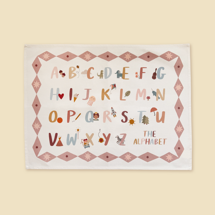 Alphabet Wall Hanging with Pink Border (Small)