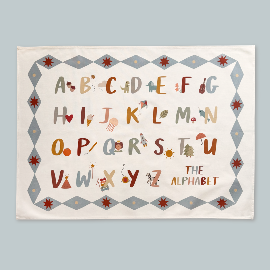 Alphabet Wall Hanging with Blue Border (Large)