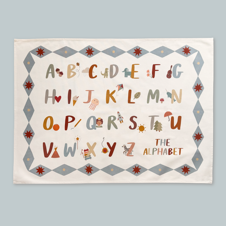 Alphabet Wall Hanging with Blue Border (Large)