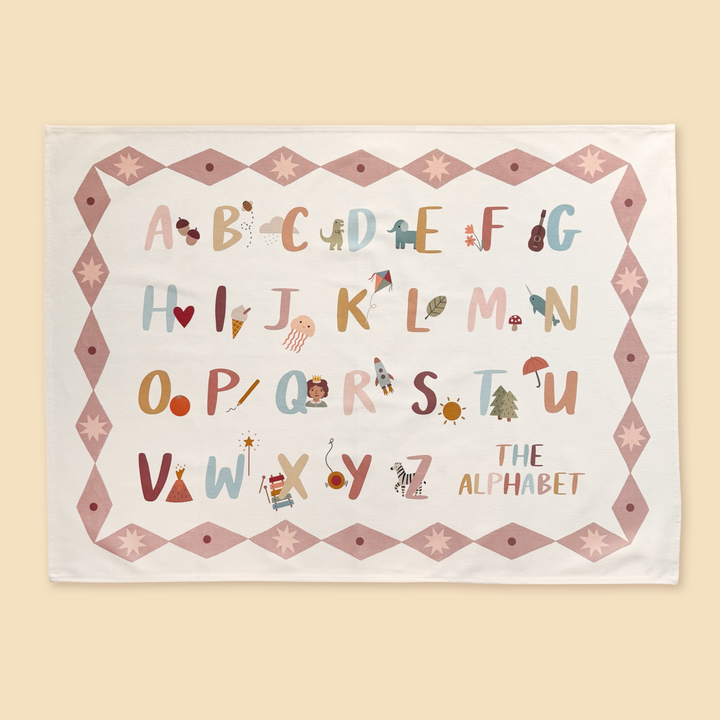 Alphabet Wall Hanging with Pink Border (Large)