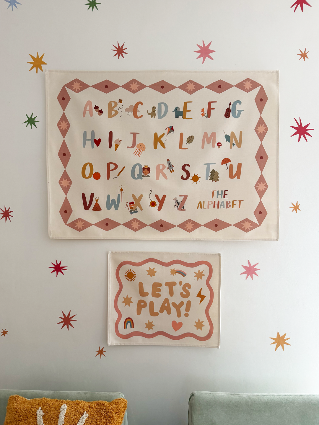 Let's Play banner with pink border