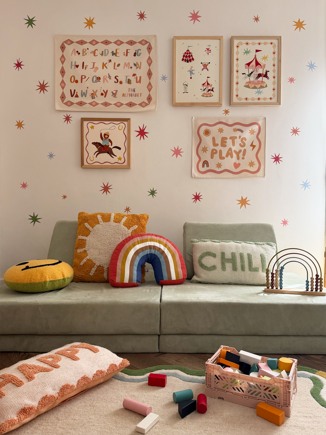 Alphabet Wall Hanging with Pink Border (Small)
