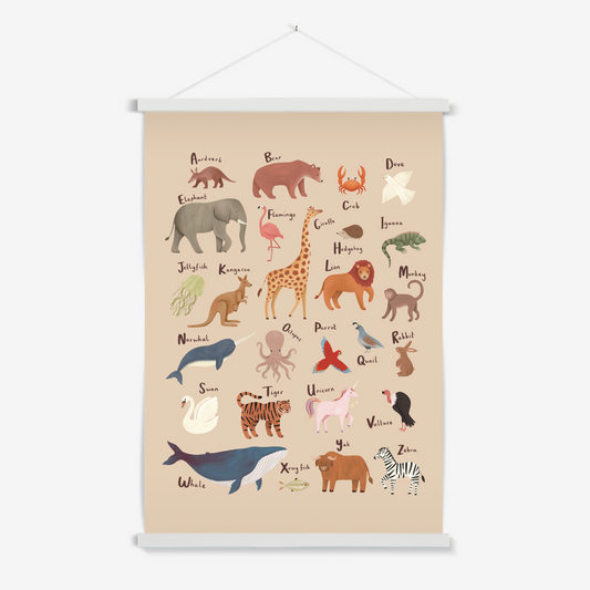 Animal Alphabet in peach / Print with Hanger