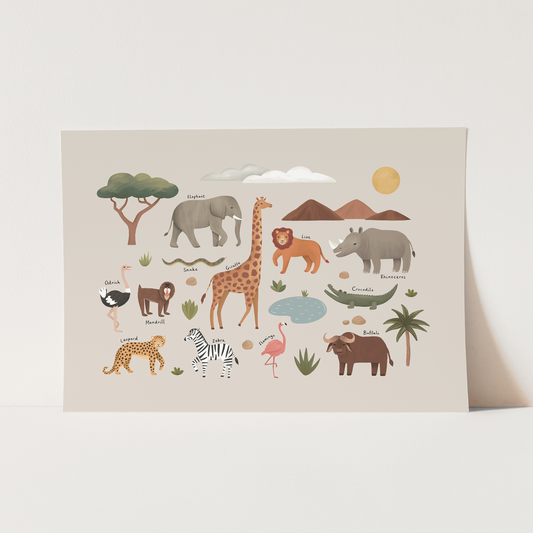 Animals on Safari in stone / Fine Art Print