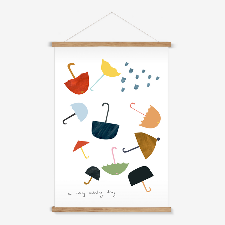 A Very Windy Day / Print with Hanger