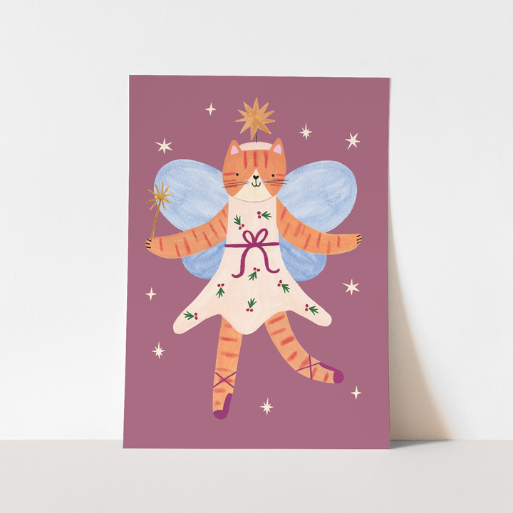 Christmas Fairy Cat / Fine Art Print