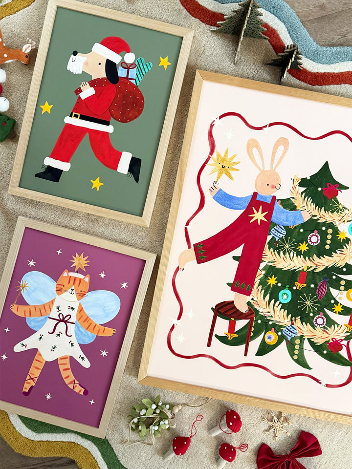 Santa Paws / Framed Print