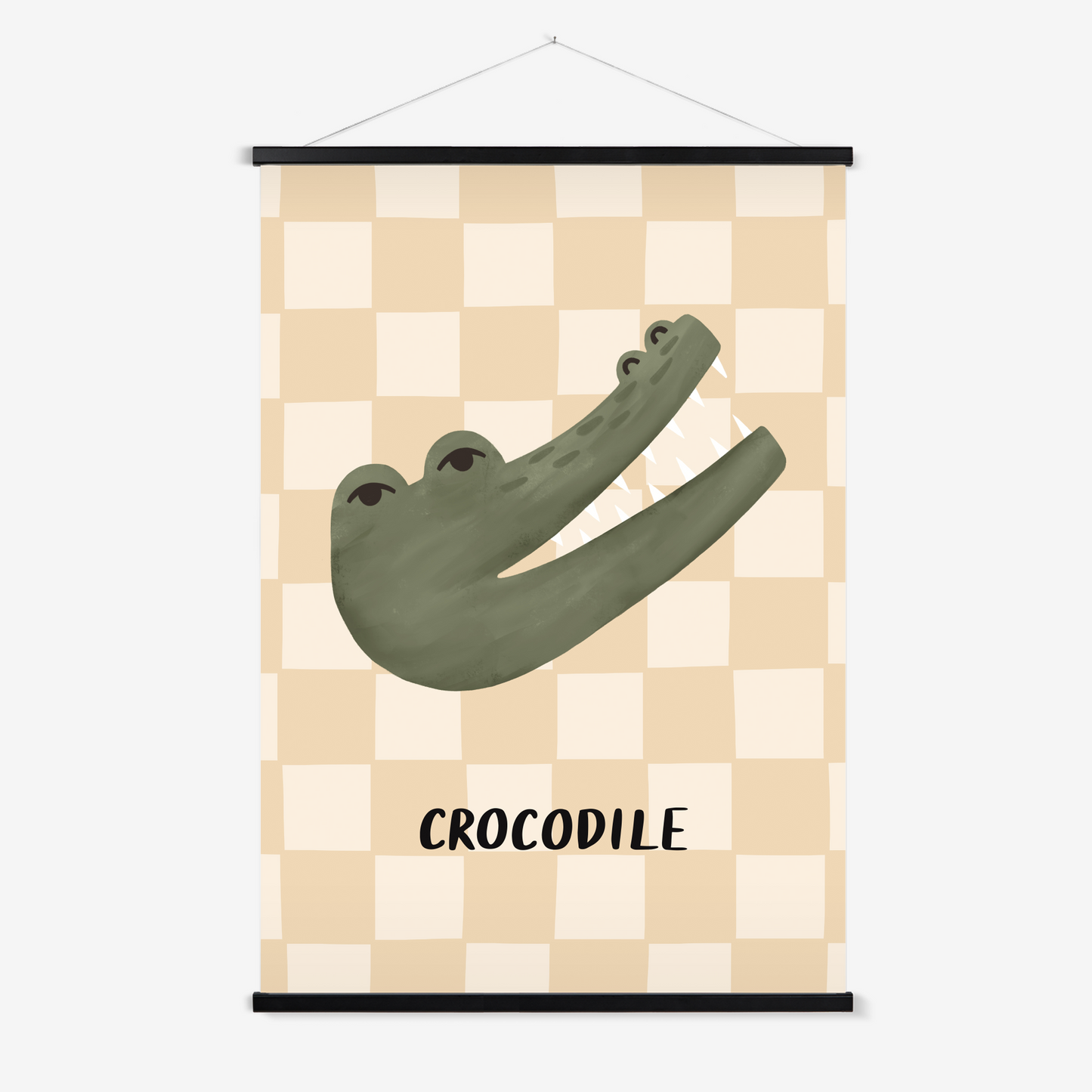Crocodile check in beige / Print with Hanger