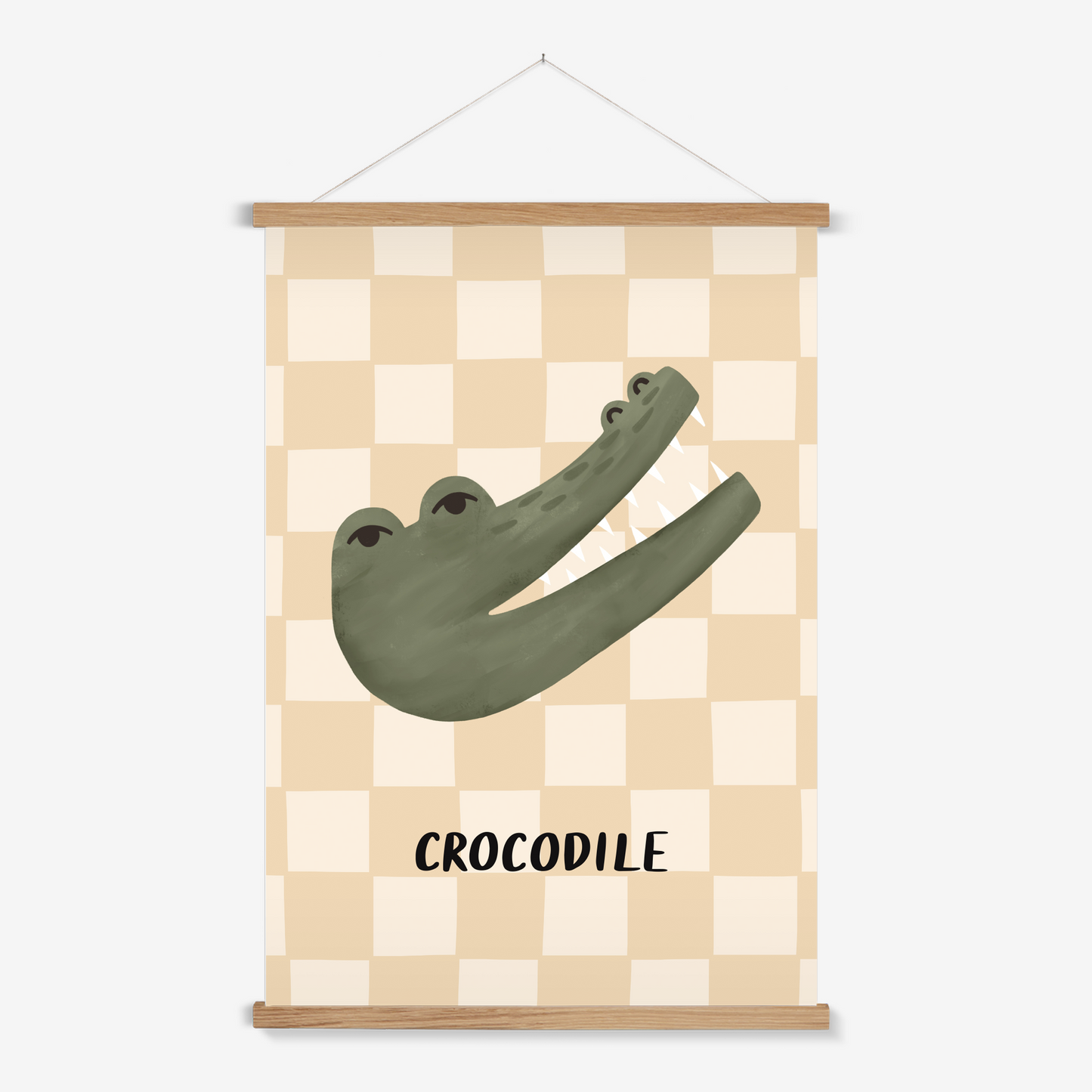 Crocodile check in beige / Print with Hanger