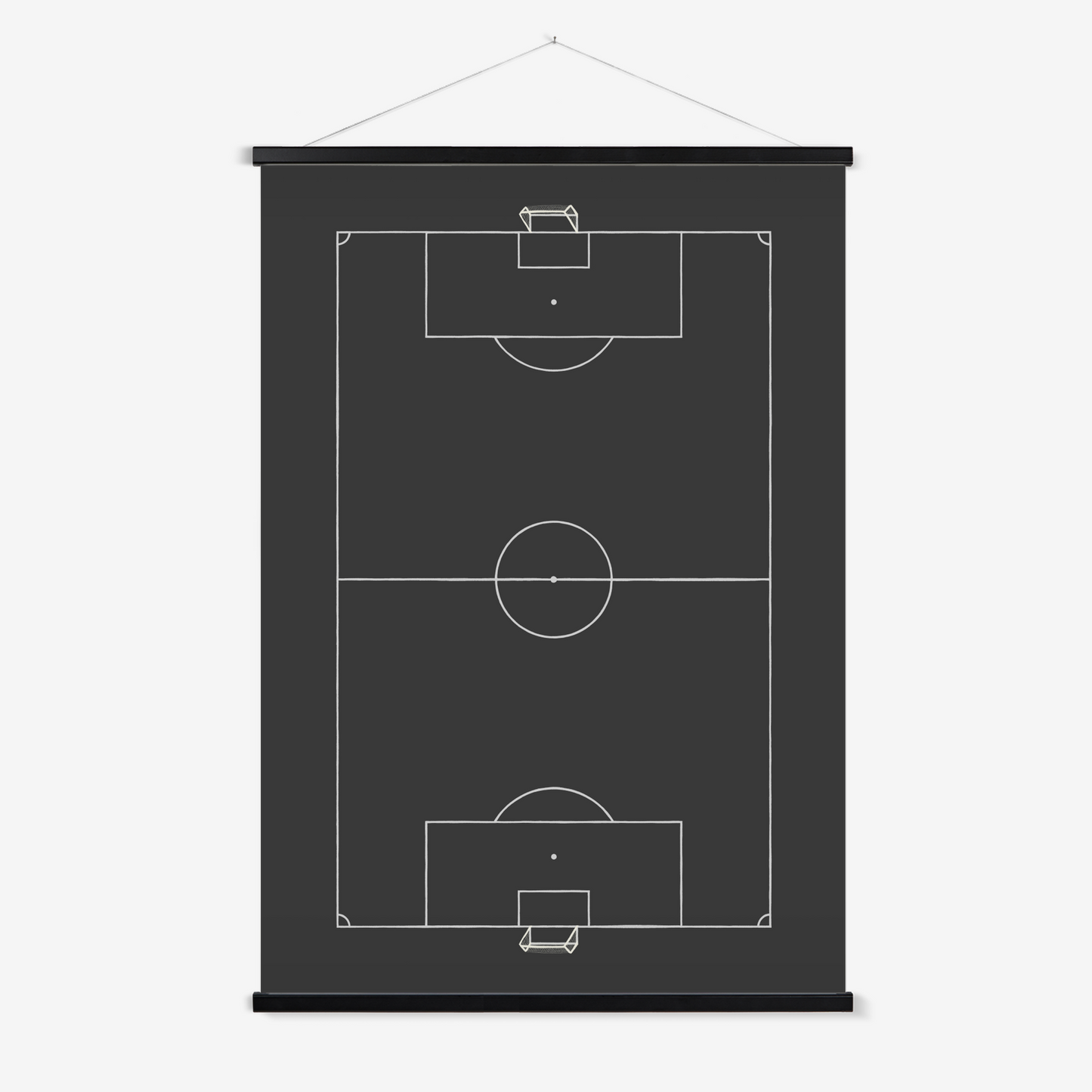 Football pitch in black / Print with Hanger