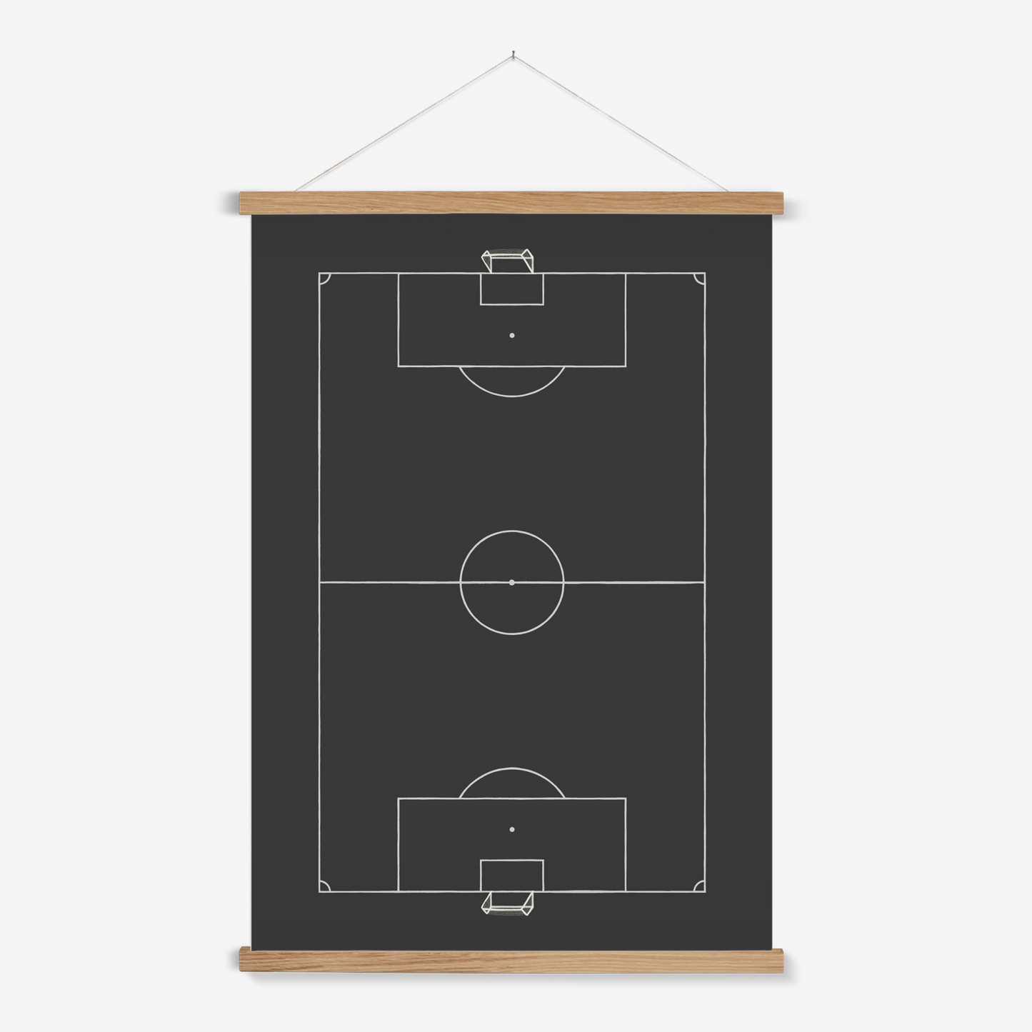 Football pitch in black / Print with Hanger