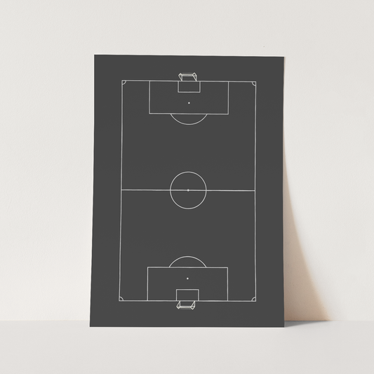 Football pitch in black / Fine Art Print