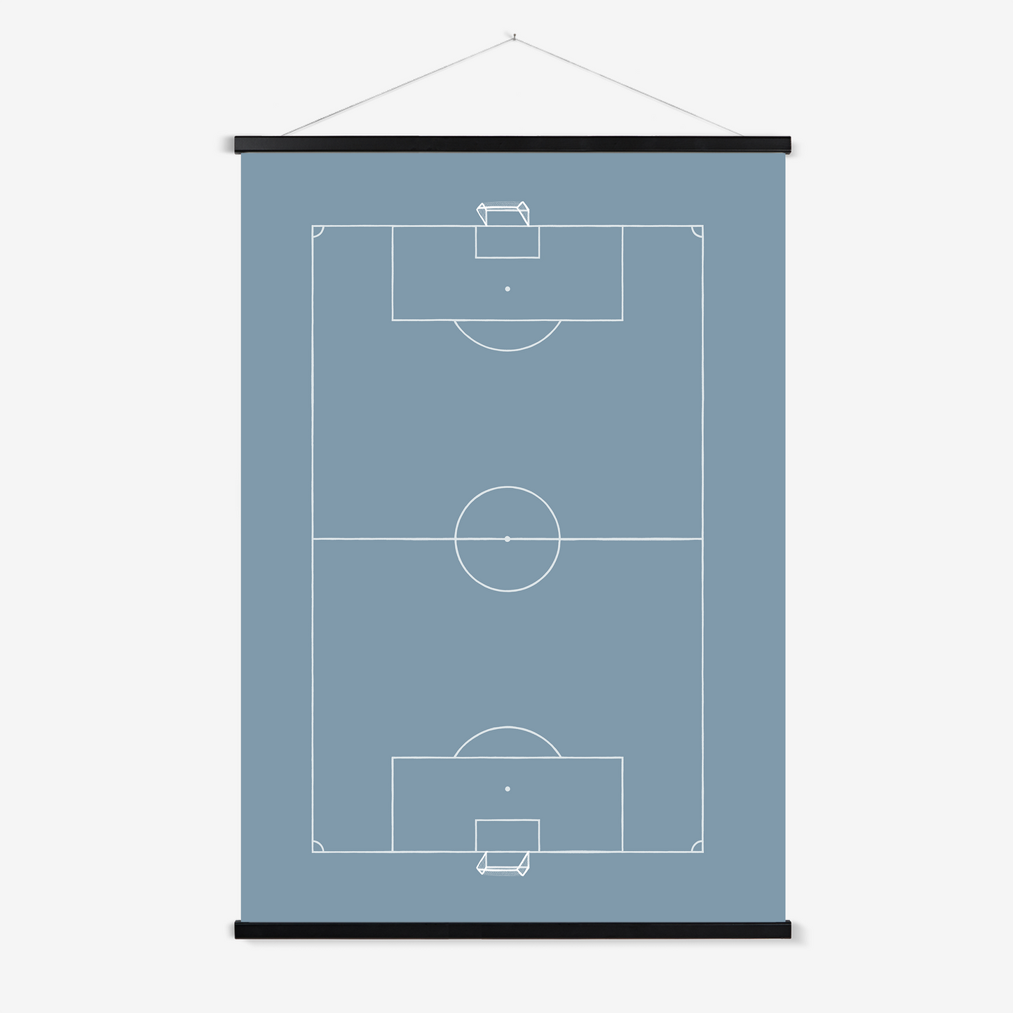 Football in pitch in blue / Print with Hanger