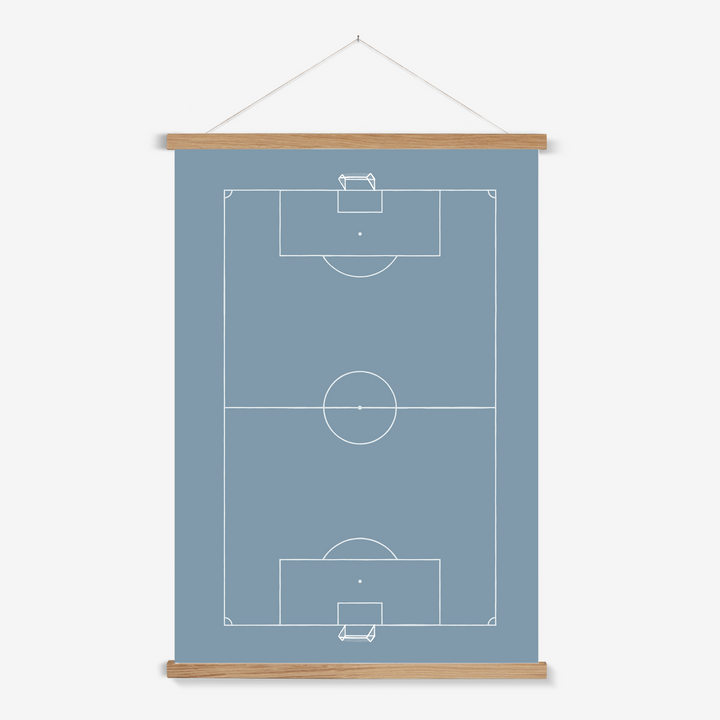 Football in pitch in blue / Print with Hanger