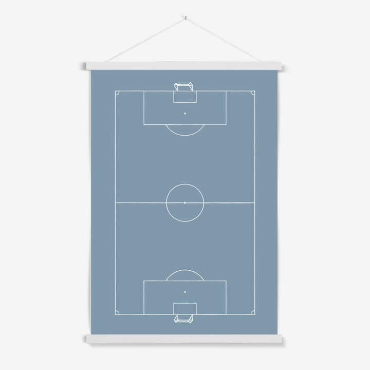 Football in pitch in blue / Print with Hanger