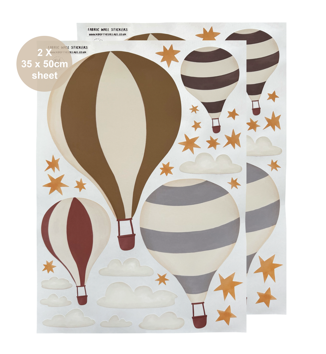 Hot Air Balloons - Forest / Fabric Wall Stickers