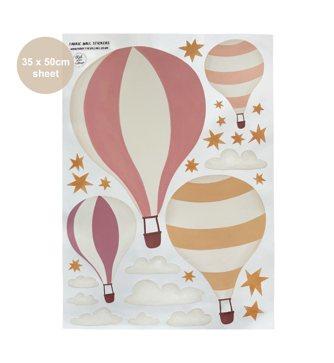 Hot Air Balloons - Candy / Fabric Wall Stickers