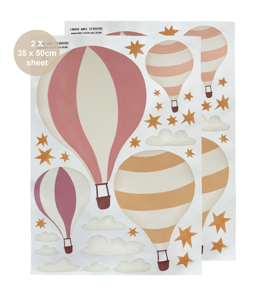 Hot Air Balloons - Candy / Fabric Wall Stickers
