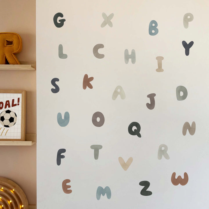 Alphabet in Stone & Sea / Fabric Wall Stickers