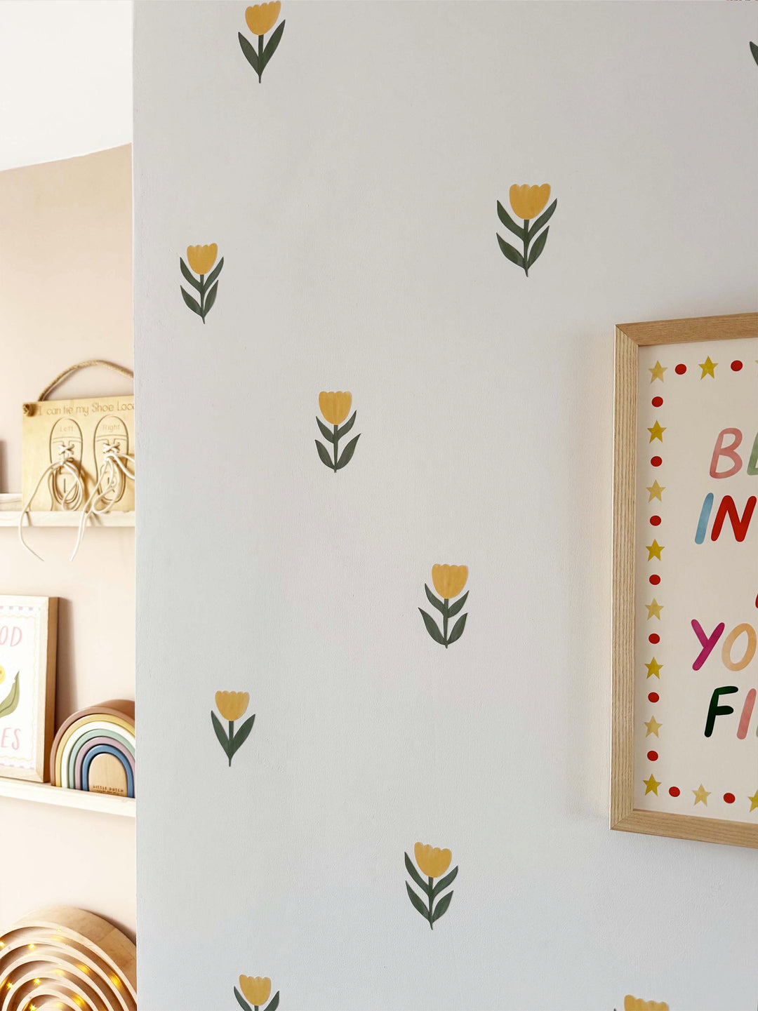 Yellow Tulips / Fabric Wall Stickers