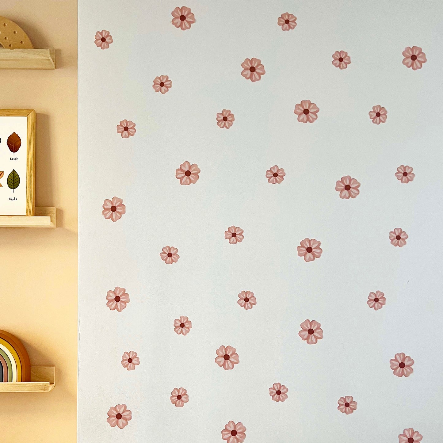 Pink Flower / Fabric Wall Stickers