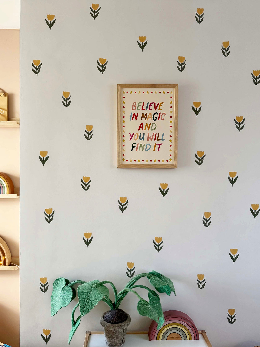 Yellow Tulips / Fabric Wall Stickers