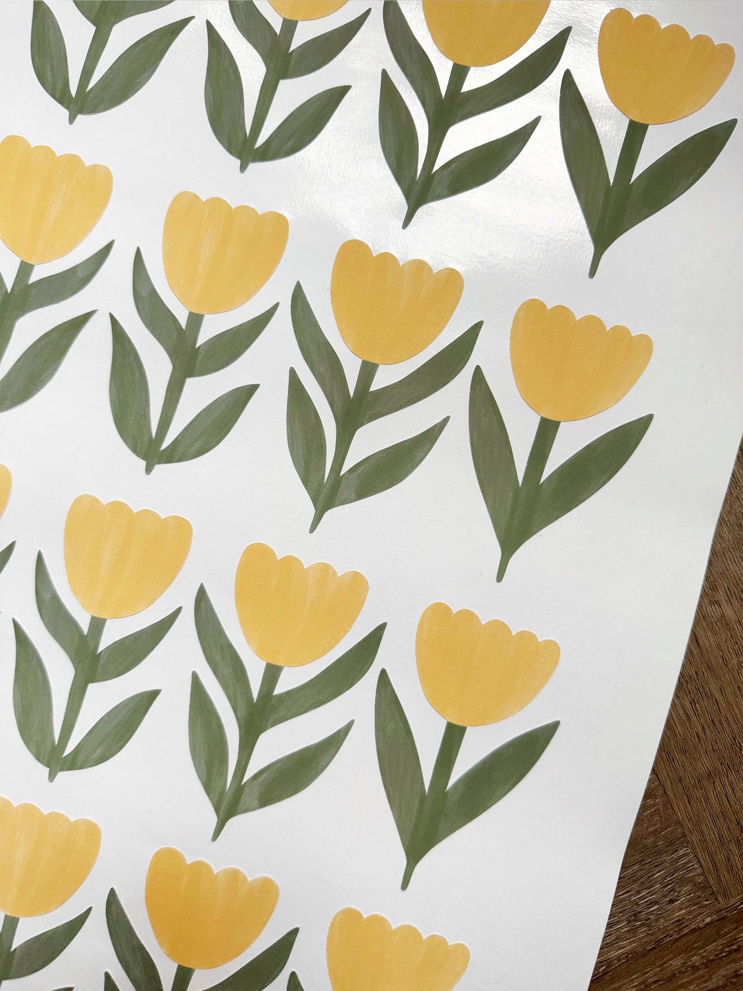 Yellow Tulips / Fabric Wall Stickers