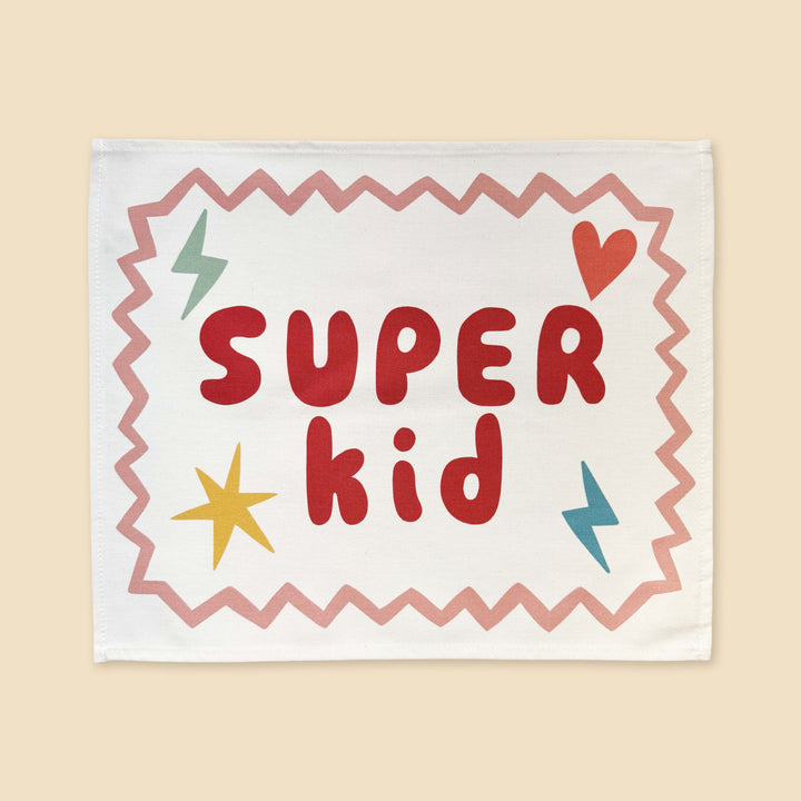 Super Kid in red banner