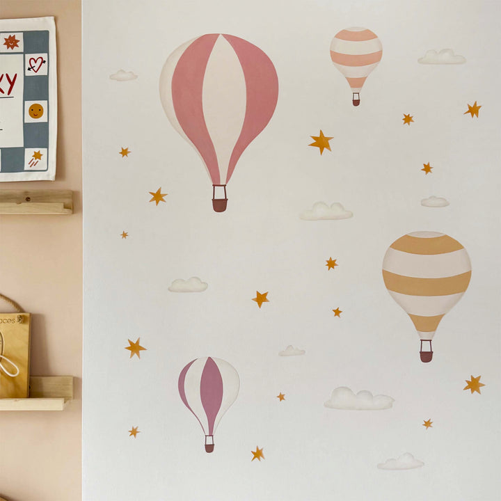 Hot Air Balloons - Candy / Fabric Wall Stickers