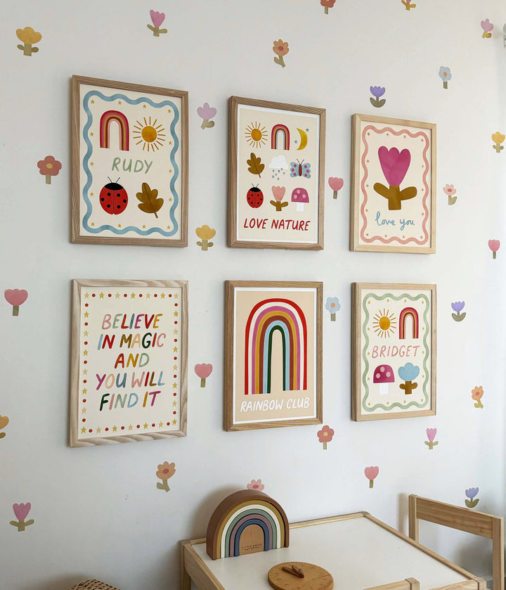 Colourful Flowers (Mini) / Fabric Wall Stickers