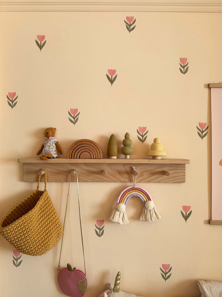 Pink Tulips / Fabric Wall Stickers