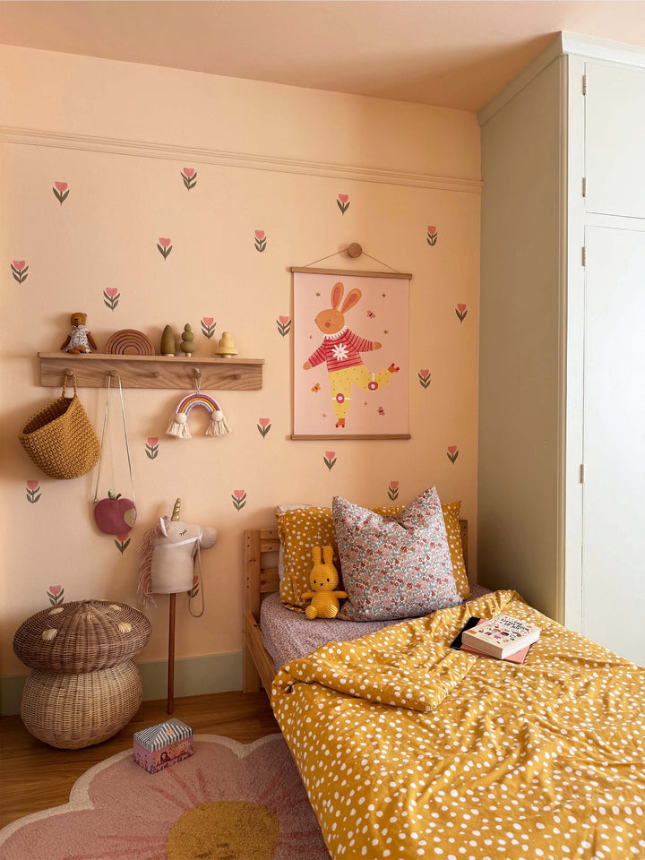Pink Tulips / Fabric Wall Stickers