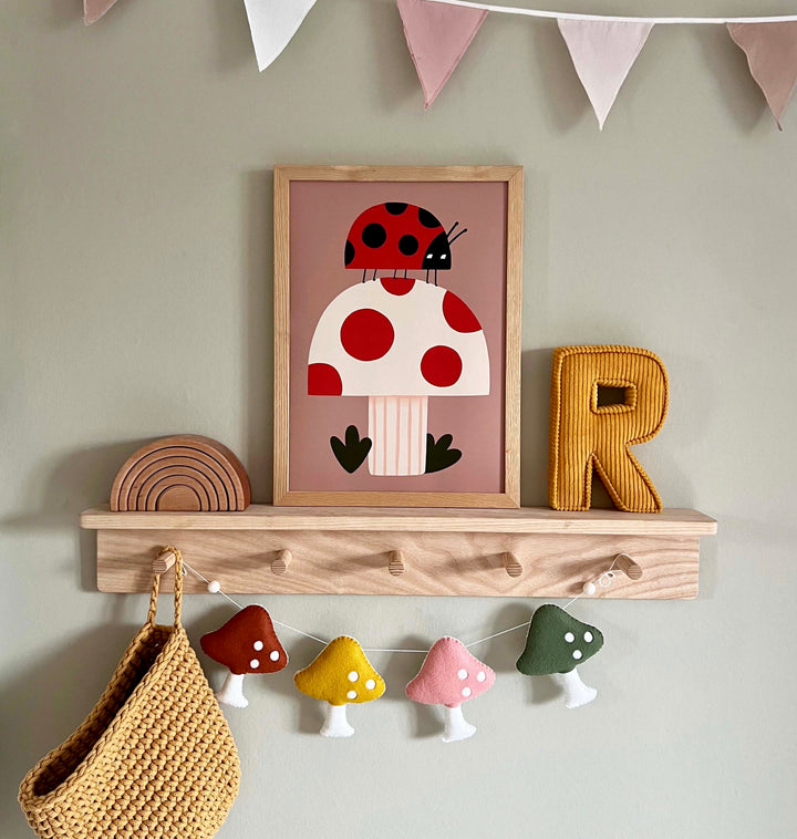 Ladybird and Mushroom / Framed Print