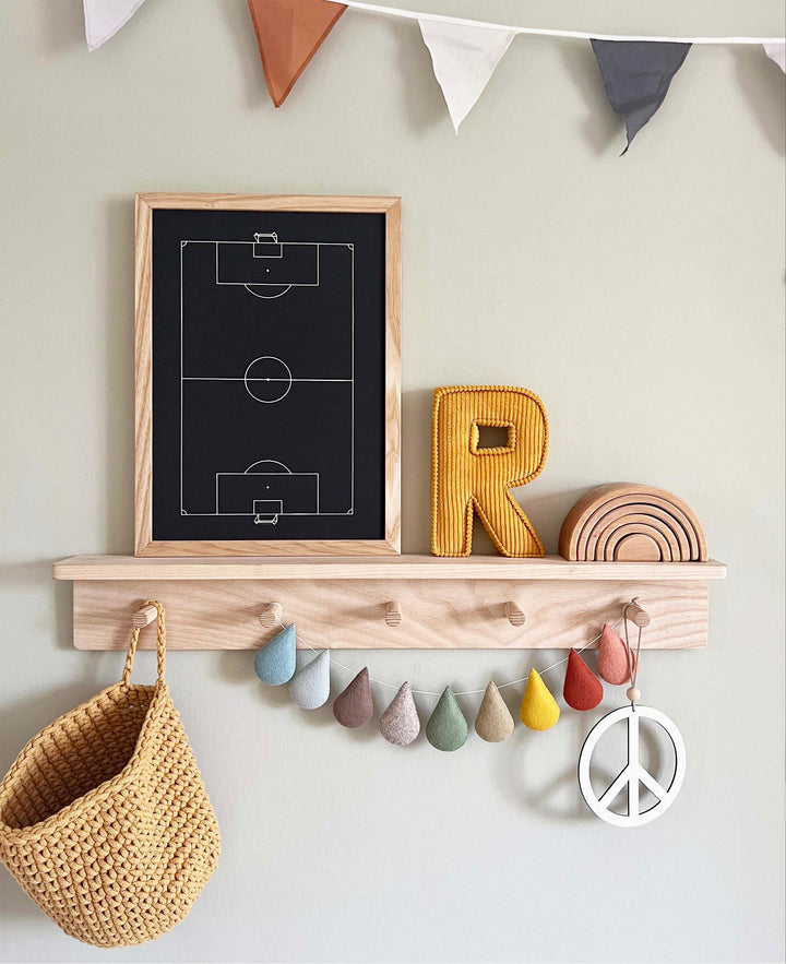 Football pitch in black / Framed Print
