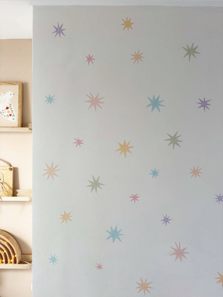 Pastel Sky Stars / Fabric Wall Stickers