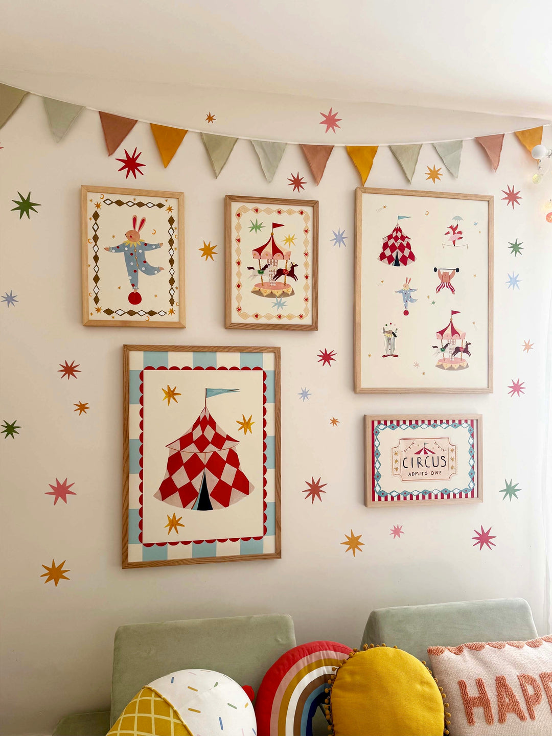 Colourful Stars / Fabric Wall Stickers