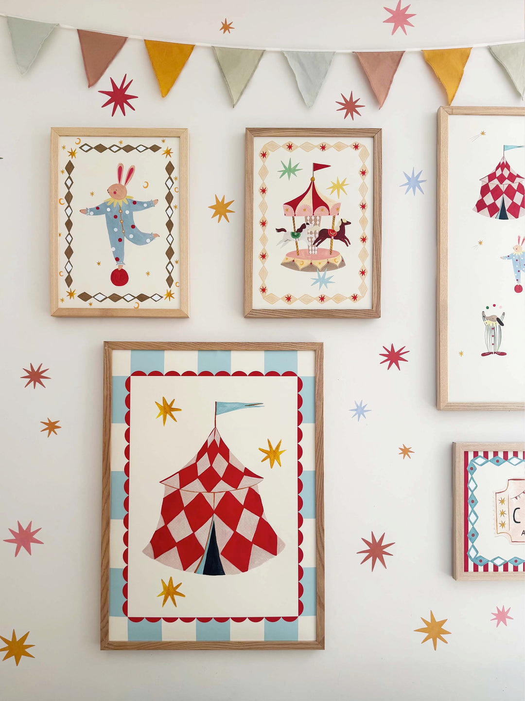 Colourful Stars / Fabric Wall Stickers