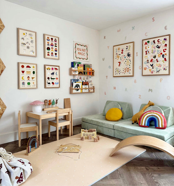 Alphabet in Spring Pastels / Fabric Wall Stickers