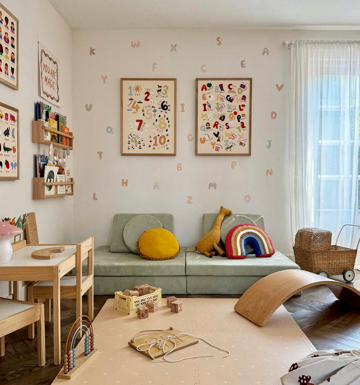Alphabet in Spring Pastels / Fabric Wall Stickers